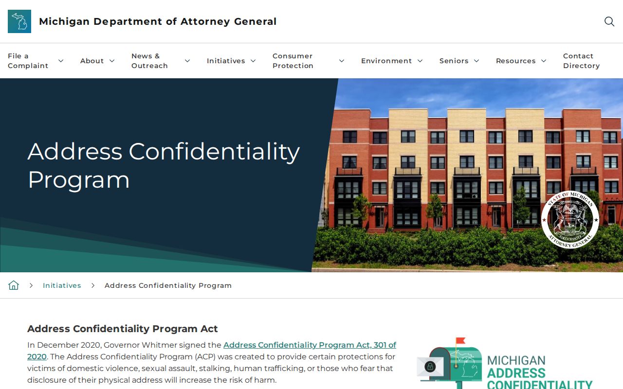 Romulus residents directory Michigan address confidentiality program